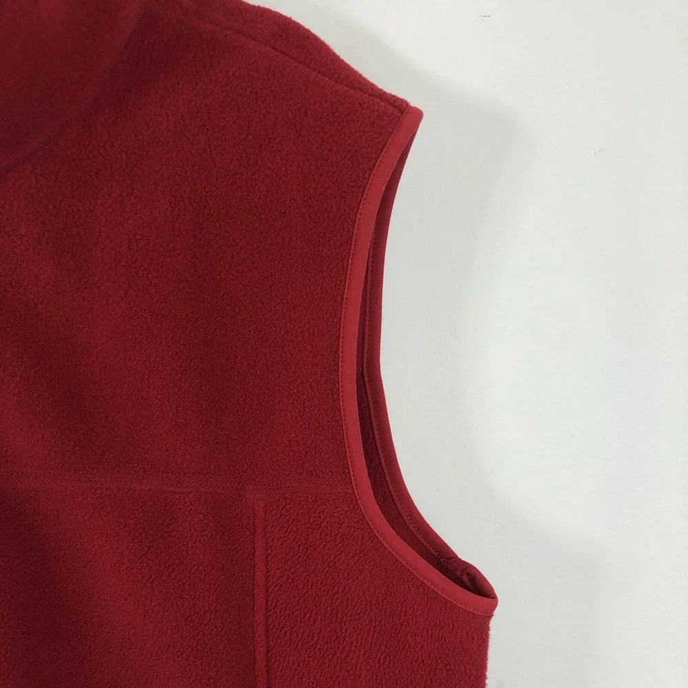 L.L. Bean Polartec Full Zip Fleece Vest Mens Sz L Red Pockets Comfortable